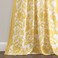 Lush Decor Emma Textured Jacobean Window Curtain Panel Single Panel 84 L x 52 W Yellow