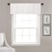 Lush Decor18 x 52 White Wave Texture Valance  Pleated Ruffle Fold Window Kitchen Curtain Single