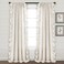 Lush Decor Linen Ruffle Window Curtain Panel Single Panel 84 L x 54 W White