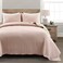 Lush DecorSolid Kantha Pick Stitch Yarn Dyed Cotton Woven 3 Piece QuiltCoverlet Set FullQueen Blush
