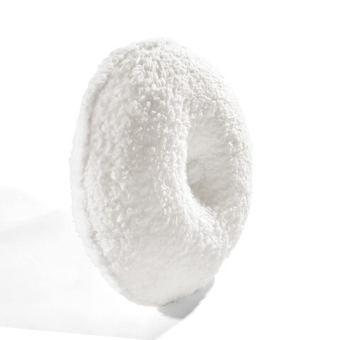Lush Decor Button Soft Sherpa Round Decorative Throw Pillow 15 Round White  Circle Pillow  White Round Pillow  Sherpa Throw Pillow  Soft Fluffy Throw Pillows For Bed Couch Or Chair