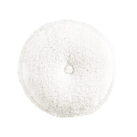 Lush Decor Button Soft Sherpa Round Decorative Throw Pillow 15 Round White  Circle Pillow  White Round Pillow  Sherpa Throw Pillow  Soft Fluffy Throw Pillows For Bed Couch Or Chair