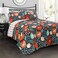 Lush Decor3 Piece Poppy Garden Quilt Set King Navy