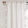 Lush Decor Boho Faux Linen Texture Tassel Window Curtain Panel Single Panel 84 L x 52 W White  Neutral