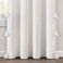 Lush Decor Boho Faux Linen Texture Tassel Window Curtain Panel Single Panel 84 L x 52 W White  Neutral