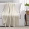 Lush Decor Solid Kantha Pick Stitch Yarn Dyed Cotton Woven Throw Blanket 60 x 50 Neutral  OffWhite