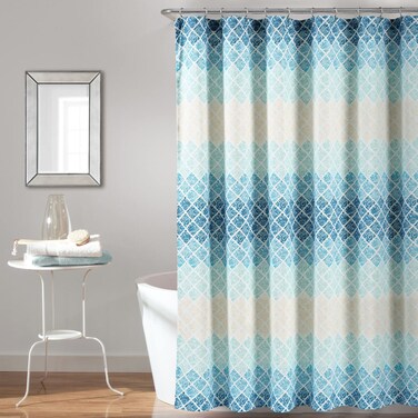 Lush Decor Medallion Ombre Shower Curtain 72 x 72 Blue  Navy