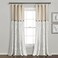 Lush Decor Linen Button Botanical Garden Window Curtain Panel Single Panel 84 L X 40 W Neutral  Green
