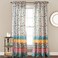 Lush Decor Emily Boho Stripe Window Curtain Panel Pair 84 L x 42 W Turquoise
