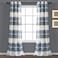 Lush Decor Navy Textured Striped Grommet Sheer Window Curtain Panel Pair 84 x 38