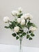 Sweet Home Deco 18 Silk Rose Bud Artificial Flower Bush 12 Stems12 Flowers Wedding Home Decoration White