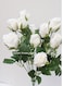 Sweet Home Deco 18 Silk Rose Bud Artificial Flower Bush 12 Stems12 Flowers Wedding Home Decoration White