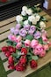 Sweet Home Deco 18 Silk Rose Bud Artificial Flower Bush 12 Stems12 Flowers Wedding Home Decoration White