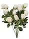 Sweet Home Deco 18 Silk Rose Bud Artificial Flower Bush 12 Stems12 Flowers Wedding Home Decoration White