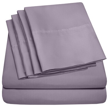 Queen Sheets Plum  6 Piece 1500 Supreme Collection Fine Brushed Microfiber Deep Pocket Queen Sheet Set Bedding  2 Extra Pillow Cases Great Value Queen Plum