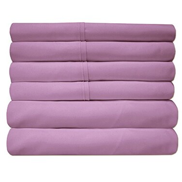 King Size Bed Sheets  6 Piece 1500 Supreme Collection Fine Brushed Microfiber Deep Pocket King Sheet Set Bedding  2 Extra Pillow Cases Great Value King Plum