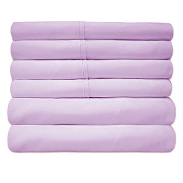 King Size Bed Sheets  6 Piece 1500 Supreme Collection Fine Brushed Microfiber Deep Pocket King Sheet Set Bedding  2 Extra Pillow Cases Great Value King Lilac