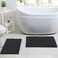 Sweet Home Collection Bath Set 2 Piece Butter Chenille Noodle Soft Luxurious Rugs Absorbent Non Slip Latex Back Microfiber Bathroom Mat 1 17 x 24  1 20 x 32 Charcoal