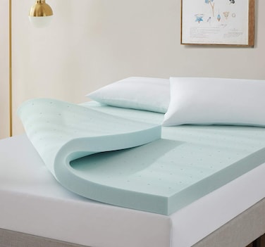 NestlMattress Topper Gel Infused Memory Foam Mattress Topper Ventilated Design Mattress Pad 2 Inch Queen Size