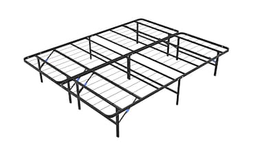 Nestl Platform Bed Frame Full Size Foldable Bed Steel Easy Tool Free Assembly 14 Inches High Full Black