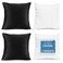 Nestl Throw Pillow Inserts Pack of 2 with Velvet Soft Solid Decorative Square Throw Pillow Covers Set for Sofa Couch Car Bedroom 26X26 Throw Pillows Inserts with 24x24 Washable Cushion Covers Black