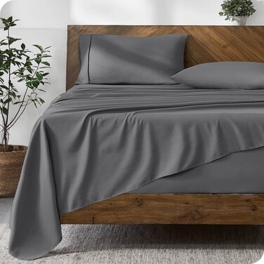 Bare Home King Sheet Set  22 Deep Pockets  Luxury 1800 UltraSoft Microfiber King Bed Sheets  Double Brushed  Easy Fit  4 Piece Set  Bedding Sheets  Pillowcases King Grey