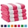 Great Bay Home 100 Cotton Velour 4 Pack Beach Towels  Cabana Pool Towels  Quick Dry Large Swim Towels for Adults and Kids 4 Pack 30 x 60 Pink Green Orange Navy