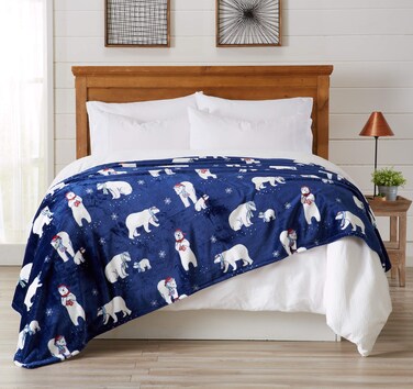 Luxuriously Soft Velvet Plush FullQueen Holiday Throw Blanket  Christmas Throw for Sofa and Bed  Cozy and Warm Plush Throw Blanket  Holiday Blankets and Throws by Great Bay Home