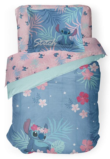 Disney Lilo  Stitch Paradise Dream Twin Comforter  Sham Set  Super Soft Kids Reversible Bedding  Fade Resistant Microfiber Official Disney Product
