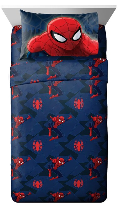 Jay Franco Marvel Spiderman Saving The Day Microfiber 4 Piece Full Sheet Set