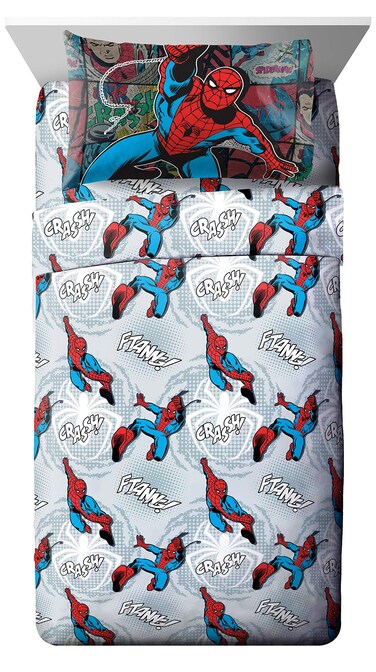 Marvel Spiderman Jump Kick 3 Piece Twin Sheet Set