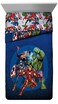 Marvel Avengers Blue Circle 5 Piece Full Bed Set  Includes Reversible Comforter  Sheet Set  Bedding Features Captain America  Iron Man  Fade Resistant Microfiber Official Marvel Product