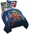 Marvel Avengers Blue Circle 5 Piece Full Bed Set  Includes Reversible Comforter  Sheet Set  Bedding Features Captain America  Iron Man  Fade Resistant Microfiber Official Marvel Product