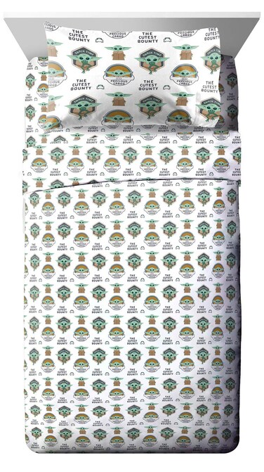 Jay FrancoStar Wars The Mandalorian The Child Full Sheet Set  4 Piece Set Super Soft and Cozy Kids Bedding Features Baby Yoda Grogu  Fade Resistant Microfiber Sheets Official Star Wars Product