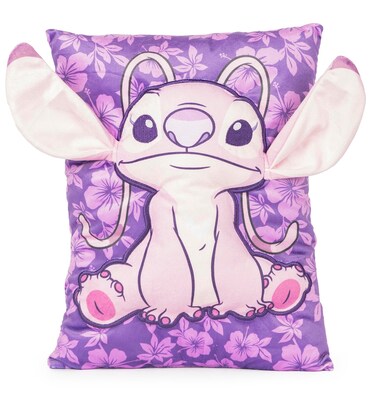 Disney Lilo and Stitch Angel 3D Snuggle Pillow  Super Soft Pink Plush Pillow  Measures 15 Inches