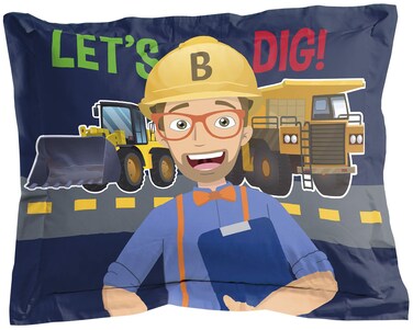 Jay Franco Blippi Lets Dig 1 Single Sham  Kids Super Soft Bedding Pillow Cover Official Blippi Product
