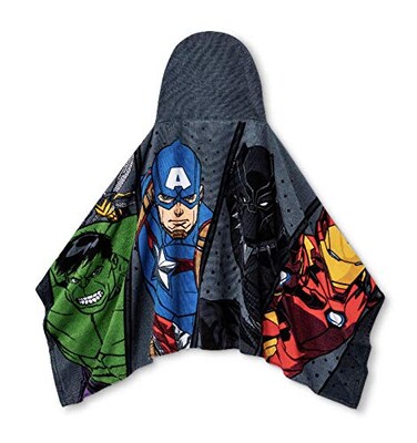 Jay FrancoHooded Towel Wrap 24 in x 50 in Grey Avengers