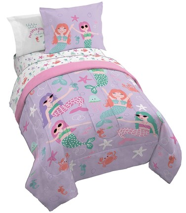 Jay FrancoTrend Collector Mermaizing 7 Piece Full Bed Set  Includes Comforter  Sheet Set  Super Soft Fade Resistant Microfiber Bedding