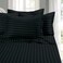 1500 Thread Count Egyptian Quality STRIPE 4 Piece Wrinkle Resistant Luxurious Sheet Set Queen Black