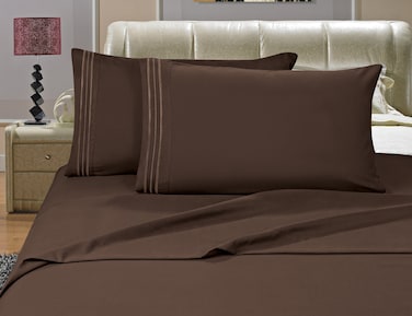 Elegant ComfortBedding Collection 4Piece Bed Sheet Set 1500 Premier Hotel Quality Wrinkle Free with Deep Pockets Queen Chocolate Brown