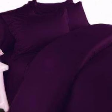 Elegance Linen 1500 Thread Count Queen Size Egyptian Quality 3pcs Duvet Cover Solid Purple