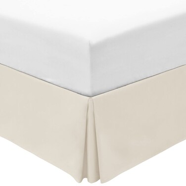 Mellanni Twin Bed Skirt  Bed Frame and Box Spring Cover  15Inch Tailored Drop Pleated Dust Ruffle  Hotel Luxury Bedding  Easy Fit Wrinkle Fade Stain Resistant  1 Bedskirt Twin Golden Ivory