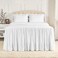 Mellanni SingleTier White Ruffle Bedspread Queen Size Set  3Pieces Ruffle Queen Bedspread  Shams  30 Drop Bedspread Ruffle  UltraSoft White Ruffle Bedding  Queen Chic Bedding Queen White
