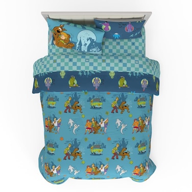 Franco Scooby Doo Bedding 7 Piece Super Soft Reversible Comforter and Sheet Set with Sham Queen Officially Licensed Product