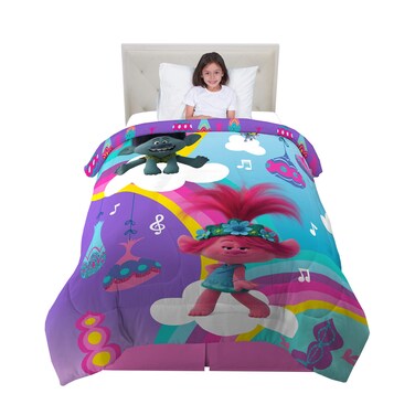 Franco Kids Bedding Super Soft Reversible Comforter TwinFull Trolls World Tour
