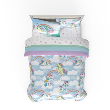 Franco Collectibles My Little Pony Classic Retro Rainbow Bedding 7 Piece Super Soft Comforter and Sheet Set with Sham Full 100 Official Licensed Product