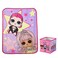 Franco LOL Surprise Kids Bedding Plush Throw and Canvas Storage Cube Bin 2pc Set Officially Licensed Product