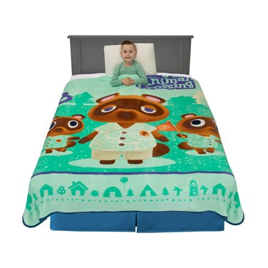 FrancoKids Bedding Super Soft Micro Raschel Blanket 62 in x 90 in Animal Crossing