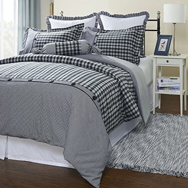 SimpleOpulence 100 Cotton Flannel Duvet Cover Set Black and White Buffalo Check 2 Piece Bedding Set Including 1 Comforter Cover and 1 Pillow Sham Soft and ComfortableTwin Black and White
