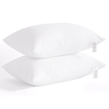 NTBAY Super Soft Flat Pillows for Sleeping Down Alternative Thin Pillows Standard Size Set of 2 Machine Washable Slim Pillows for Stomach Back or Side Sleepers Soft Hotel Collection Pillows White